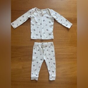 Quincy Mae Matching Set- Cream with Brown Floral